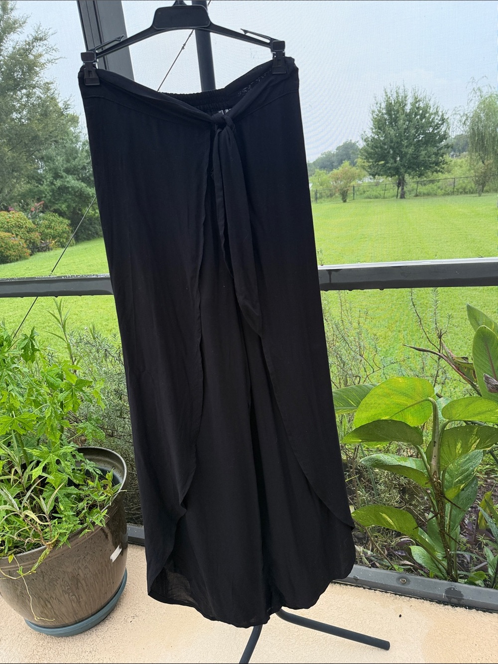 Shore Black Bella Neach pants - Wrap Coverup with Front Tie